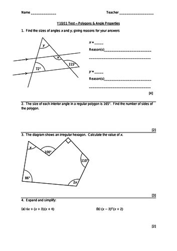 Download Igcse Grade 8 Maths Test Papers Polygons 