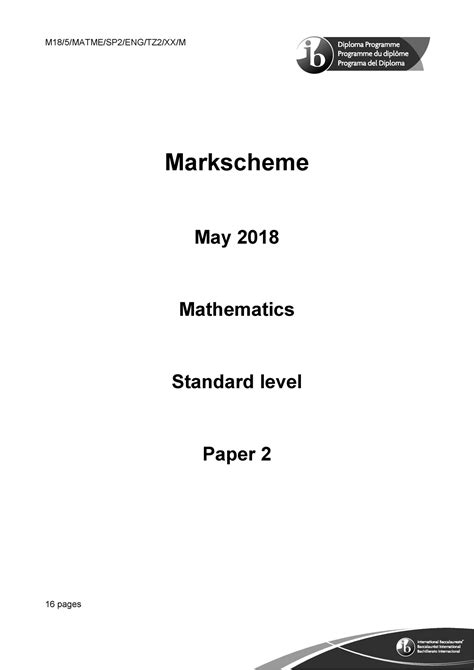 Full Download Igcse Mathematics Markscheme May 2013 Paper 4 