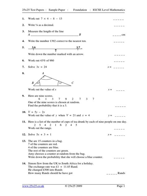 Read Online Igcse Mathematics Paper1 