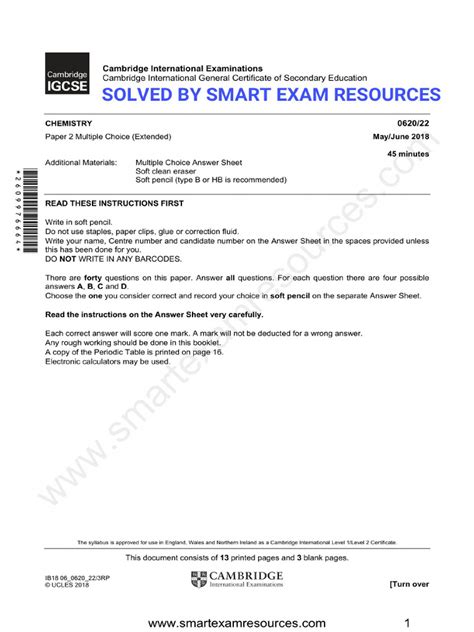Read Igcse Multiple Choice Question Papers 0620 