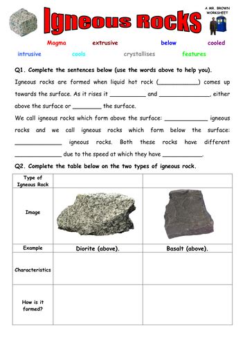 Igneous Rock Identification Worksheet By Lesson Universe Tpt Rock Identification Worksheet - Rock Identification Worksheet