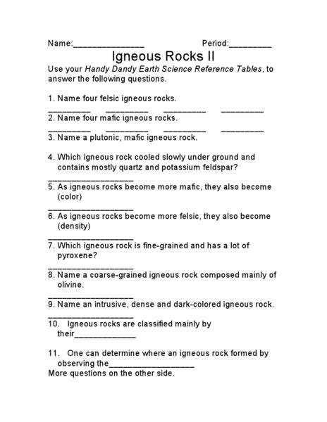 Igneous Rocks Worksheet Answer Key   Rocks Lesson 2 Quot Igneous Rocks Quot Flashcards - Igneous Rocks Worksheet Answer Key