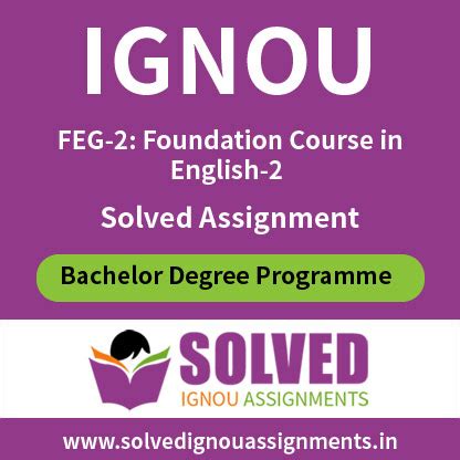 Ignou Solved Assignment Feg