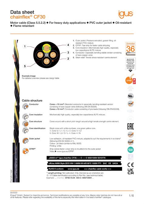 igus CF30-100-04 - Datasheet PDF & Tech Specs