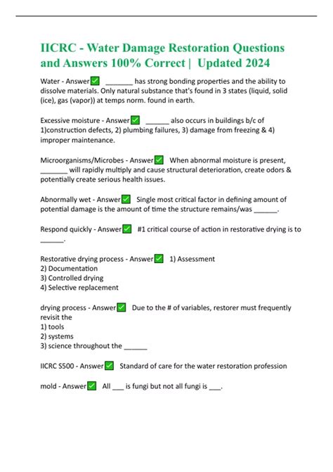 Read Iicrc Water Damage Test Answers 