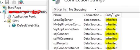 iis 7.5 - IIS Connection String not being inherited - Server Fault