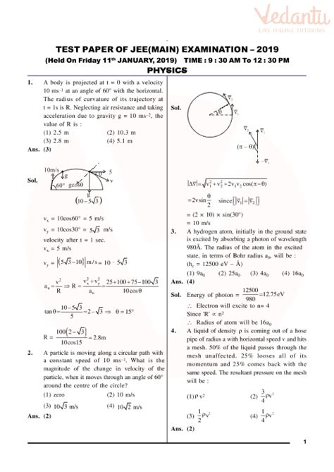 Iit Jee Previous Year Question Papers With Solutions