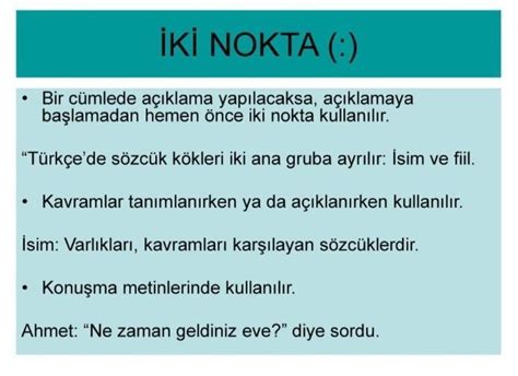 iki nokta kullanımı 