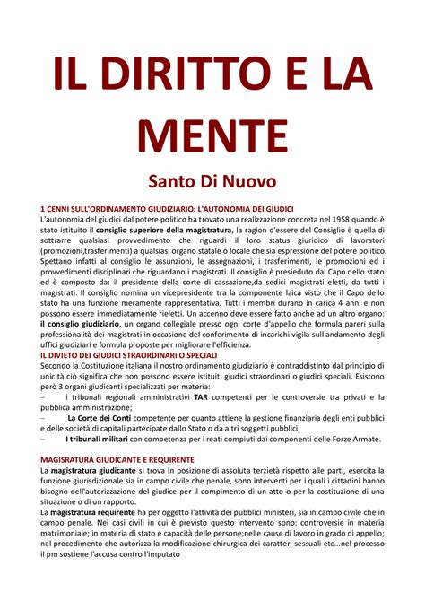 Il Diritto E La Mente Elementi Di Psicologia Giuridico Forense
