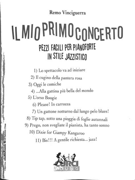 Il Mio Primo Concerto Pezzi Facili Per Pianoforte In Stile Jazzistico