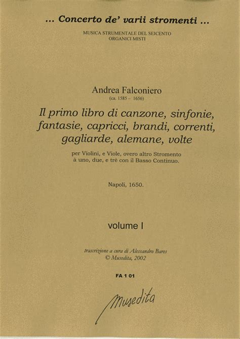 Il Primo Libro Di Canzone, Sinfonie, Fantasie Etc