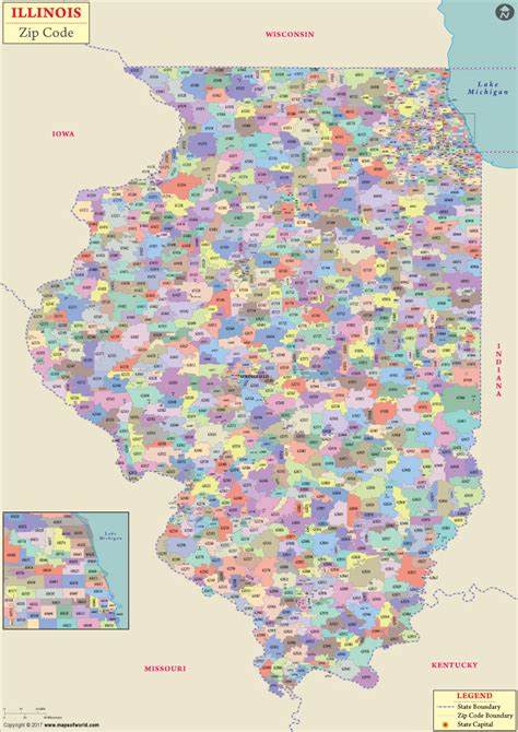 illinois zip code map