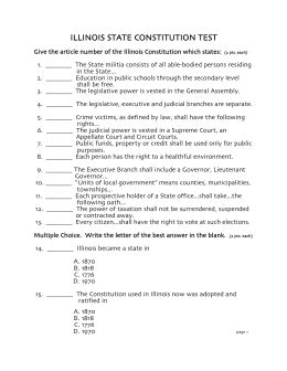 Download Illinois Constitution Test Study Guide 