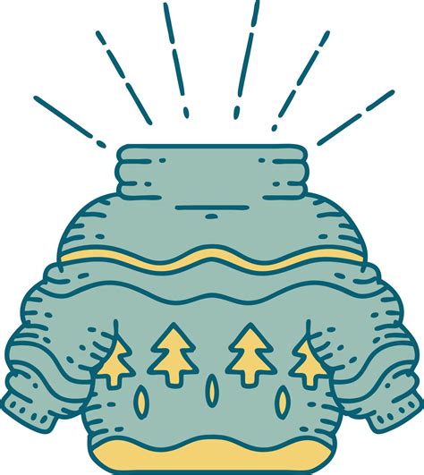 illustration of a traditional tattoo style christmas jumper 12099508