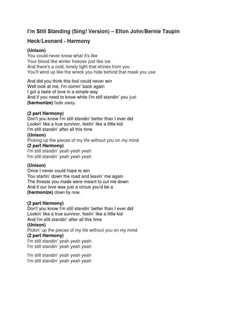 I'm Still Standing Lyrics