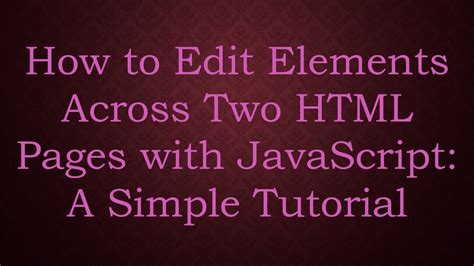 Imacros Edit Elements Html