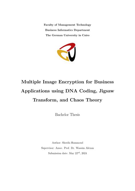 Image Encryption Chaos Thesis