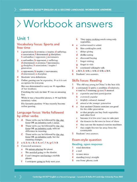 Imagina Second Edition Workbook Answer Key