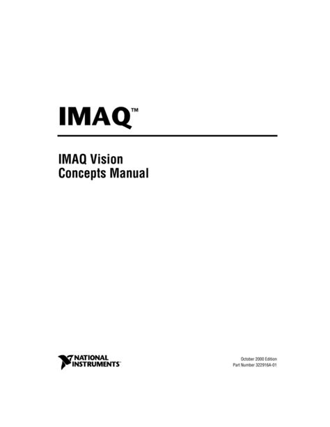 Read Imaq Vision Concepts Manual 