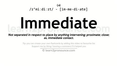 immediate address - English definition, grammar, pronunciation ...