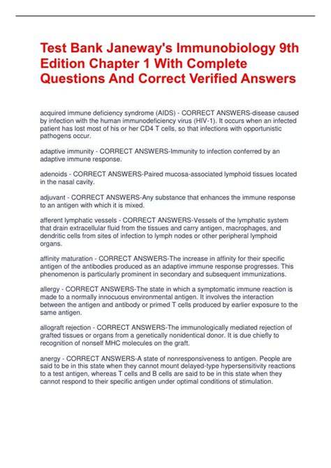 immunobiology test questions janeway