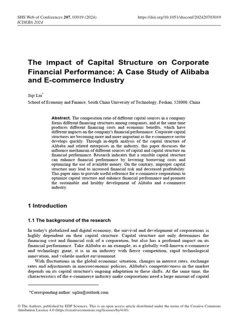 Impact Of Capital Structure On Firm S Financial