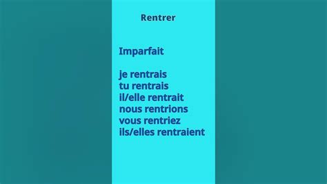 Imparfait Rentrer