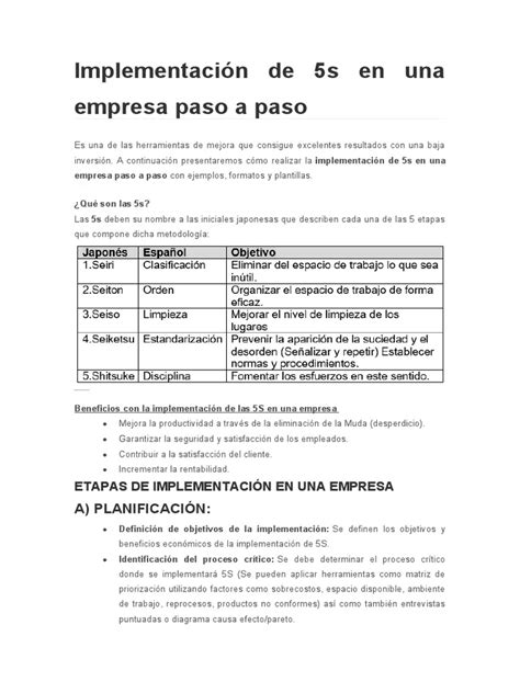 implementacion 5s paso a paso