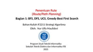 Implementasi Algoritma Best Path Planning Untuk Pencarian