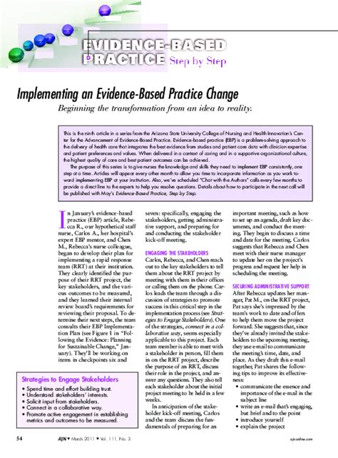 Read Implementing An Evidence Based Practice Change 