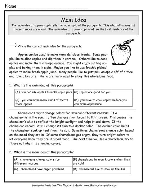 Read Implied Main Idea Practice For Fourth Grade 