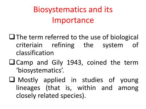 importance and application of biosystematics in biology