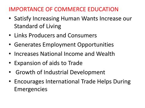 Importance Of Commerce