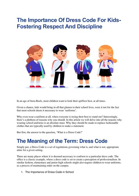 Importance Of Dress Code In School