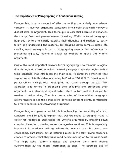 importance of paragraphing