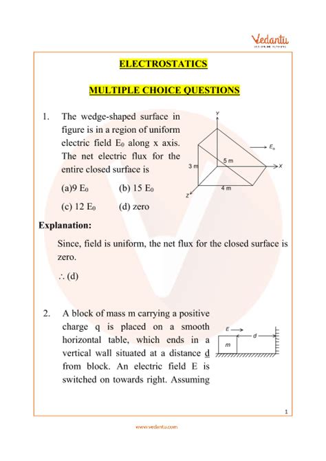 important questions electrostatics