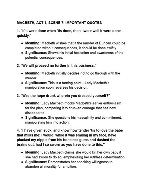 Important Quotes From Act 1 Of Macbeth