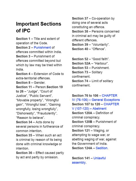 Important Sections Of Ipc