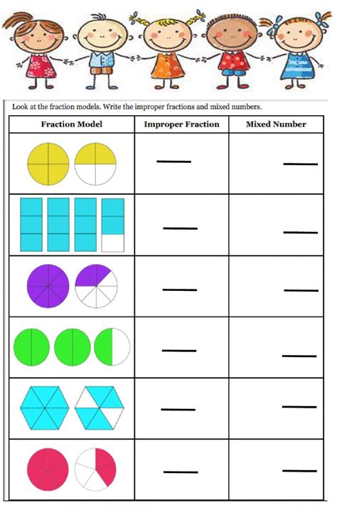 Improper Fractions Third Grade Interactive Math Activities Grade 3 Improper Fractions Worksheet - Grade 3 Improper Fractions Worksheet