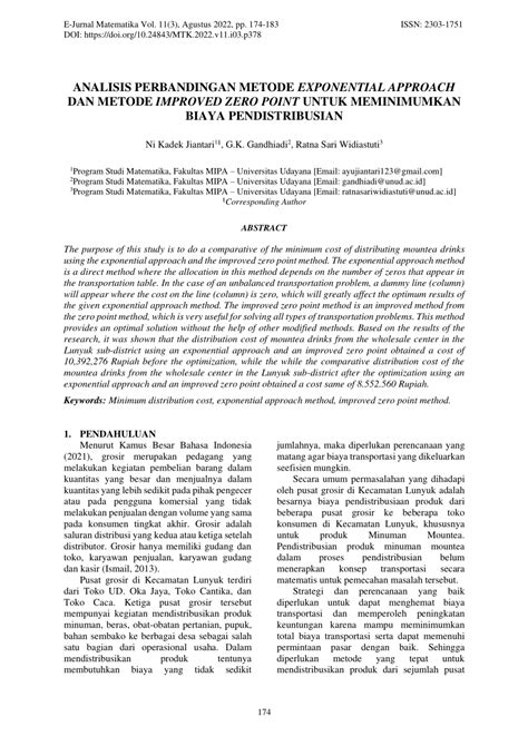 Improved Zero Point Method Izpm For The Transportation