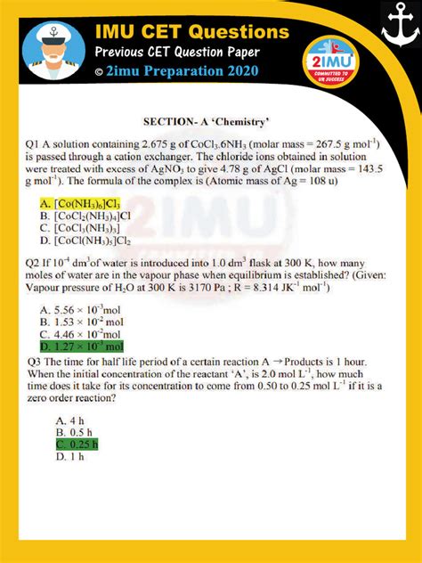 Imu Cet Previous Year Question Paper
