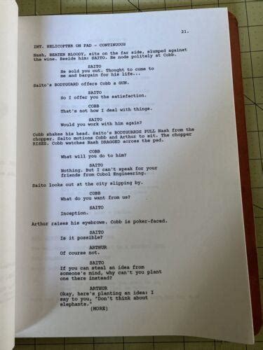 Inception The Shooting Script