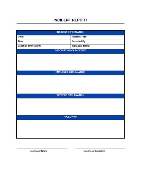 Full Download Incident Report Template Word Document 