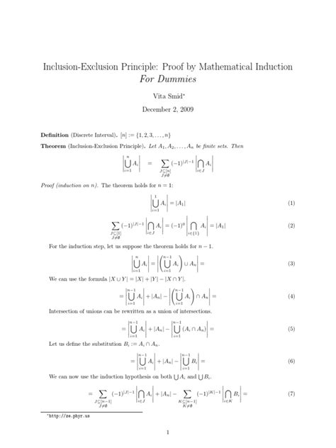 Full Download Inclusion Exclusion Principle Proof By Mathematical 