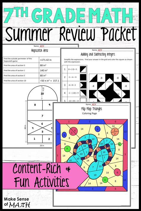 Download Incoming 7Thgrade Summer Math Packet The Following Packet Is A 