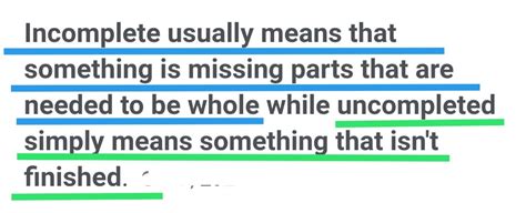 incomplete explanation