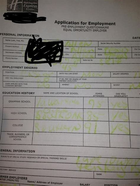 incorrect job application marie smith application