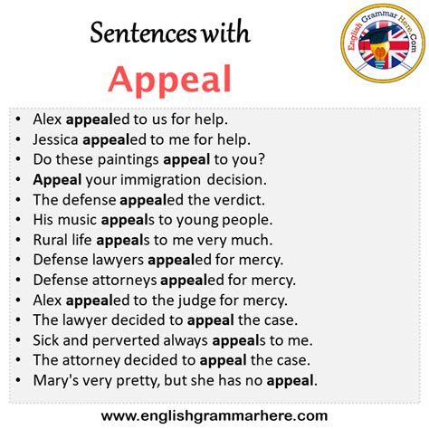 increase appeal in a sentence and example sentences