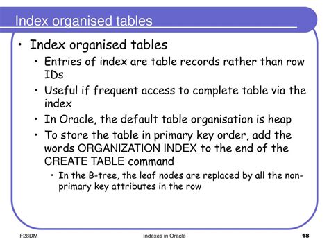 Index Organised Table