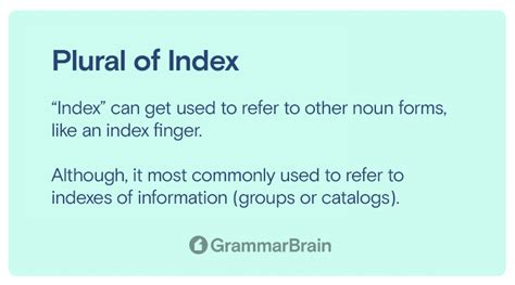 Index Plural